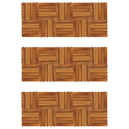 Decking Tiles Vertical Pattern Acacia Set of 30