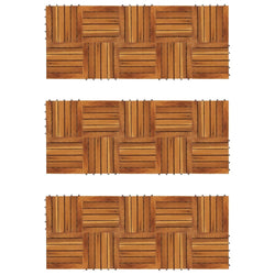 Decking Tiles Vertical Pattern Acacia Set of 30