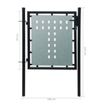 Black Single Door Fence Gate S
