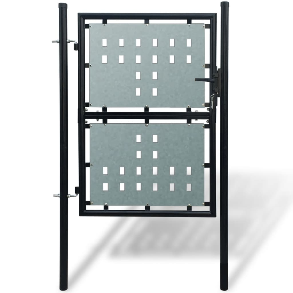 Black Single Door Fence Gate L