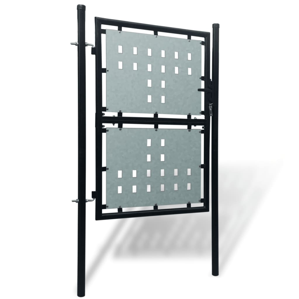 Black Single Door Fence Gate L