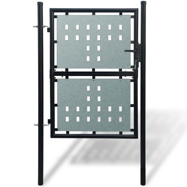  Black Single Door Fence Gate XXL