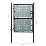 Black Single Door Fence Gate XXL