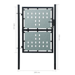 Black Single Door Fence Gate XXXL