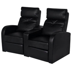 Recliner 2-seat Artificial Leather Black