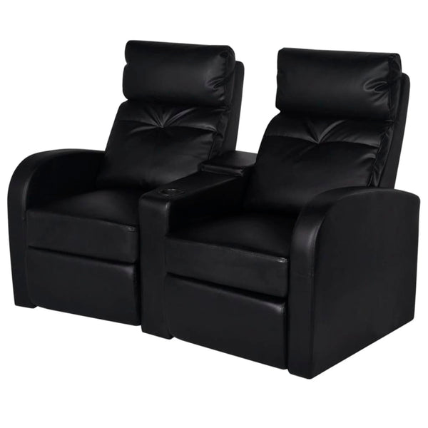  Recliner 2-seat Artificial Leather Black
