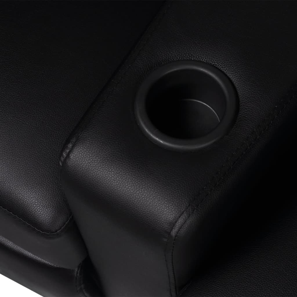 Recliner 3-seat Artificial Leather Black