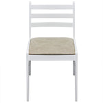 Dining Chairs 2 pcs White Solid Rubber Wood and Velvet