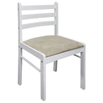 Dining Chairs 2 pcs White Solid Rubber Wood and Velvet