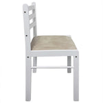 Dining Chairs 2 pcs White Solid Rubber Wood and Velvet