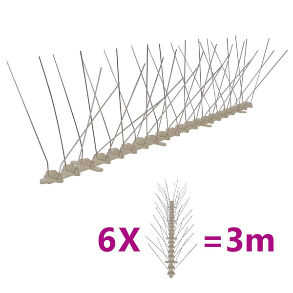  4-row Plastic Bird & Pigeon Spikes Set of 6 3 m