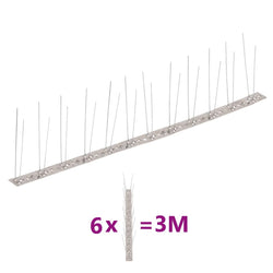 2-row Stainless Steel Bird & Pigeon Spikes Set of 6 3 m