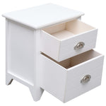 Nightstand 2 pcs with 2 Drawers White
