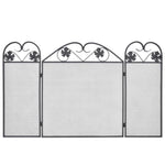 3-panel Fireplace Screen Iron Black