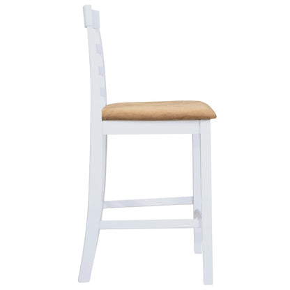 White Wooden Bar Table and 4 Bar Chairs Set