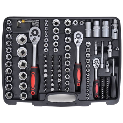 193pcs 1/4" & 3/8" & 1/2" Drive Socket Bit Set w/ Ratchet Tool Set