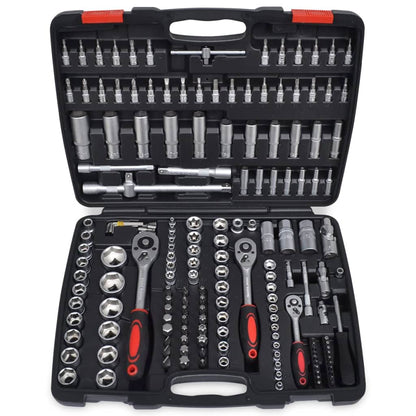 193pcs 1/4" & 3/8" & 1/2" Drive Socket Bit Set w/ Ratchet Tool Set
