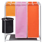 3-Section Laundry Sorter Hamper with a Washing Bin