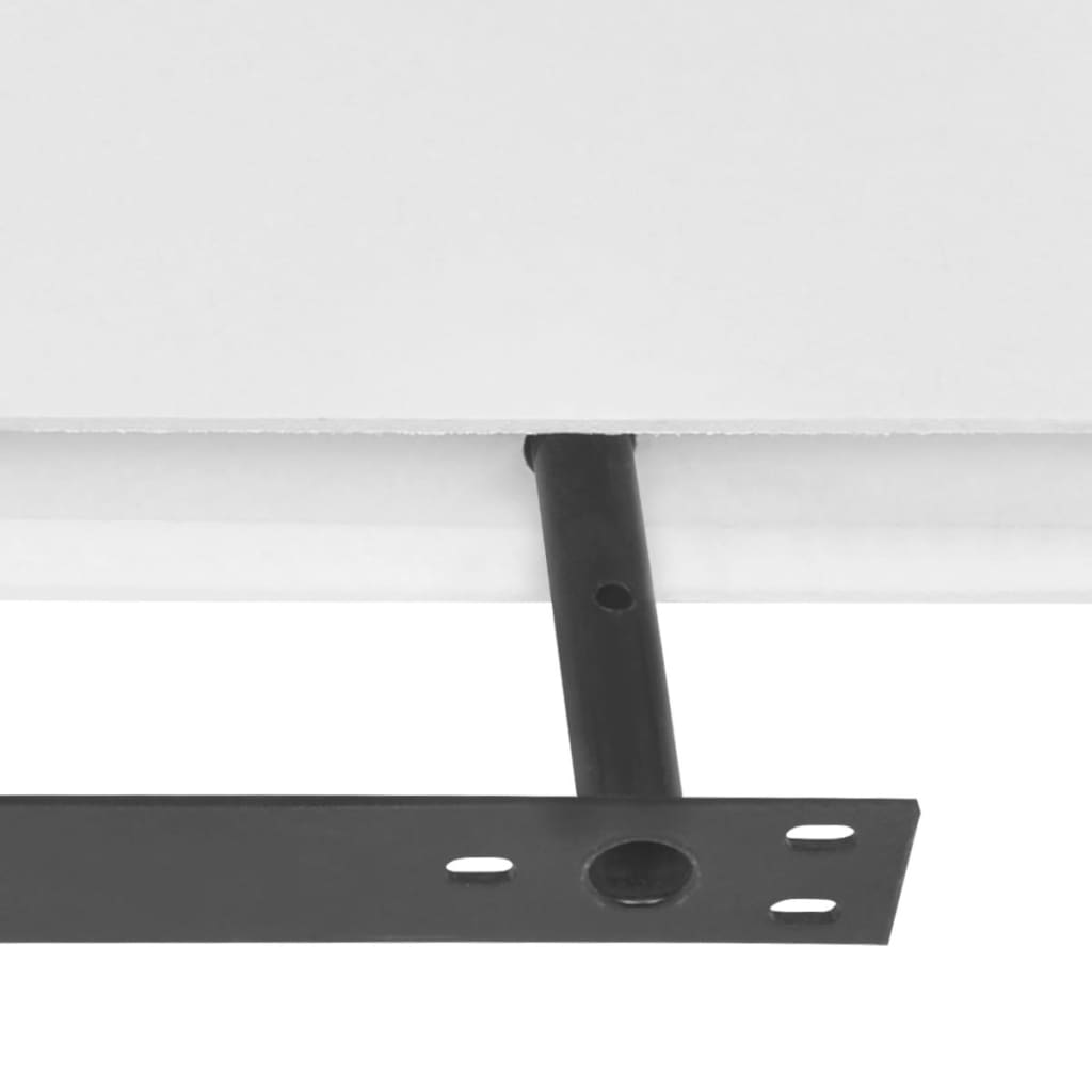 2 White MDF Floating Wall Display Shelves Book/DVD Storage - 40×20×3.8cm