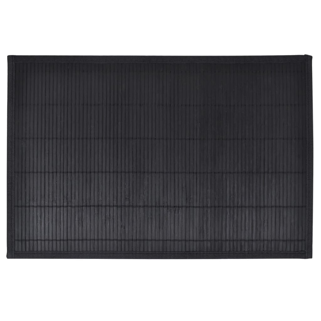6 Baboo Placemats Black