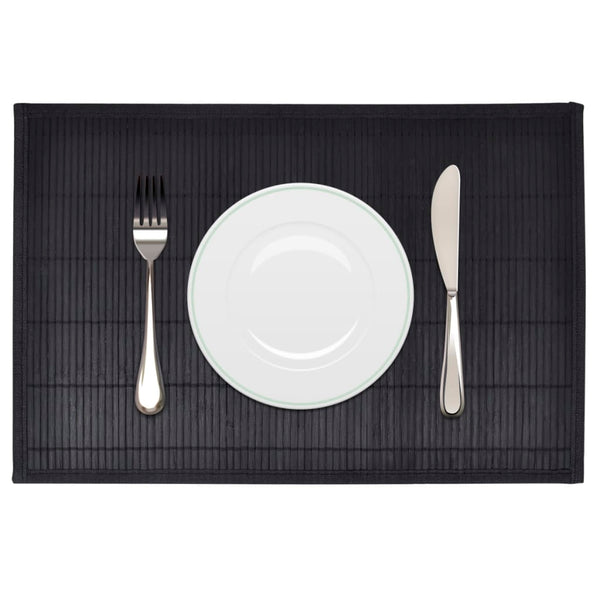 6 Baboo Placemats Black