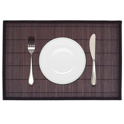 6 Baboo Placemats Dark Brown