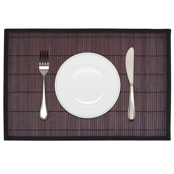  6 Baboo Placemats Dark Brown