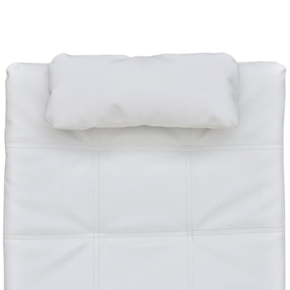 Chaise Longue with Pillow White Leather