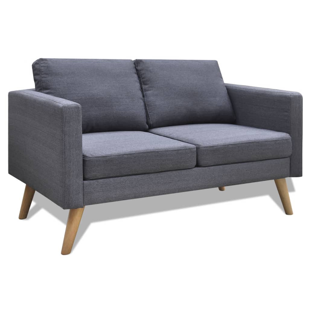 Sofa 2-Seater Fabric Dark Grey - 116×70×73cm