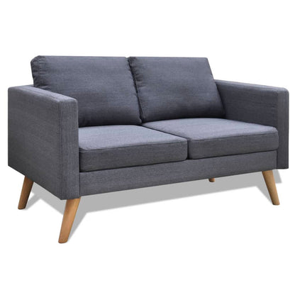 Sofa 2-Seater Fabric Dark Grey - 116×70×73cm