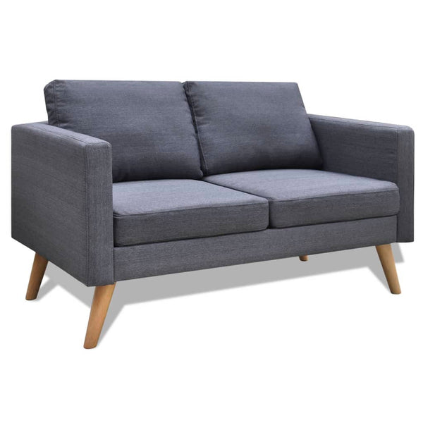  Sofa 2-Seater Fabric Dark Grey