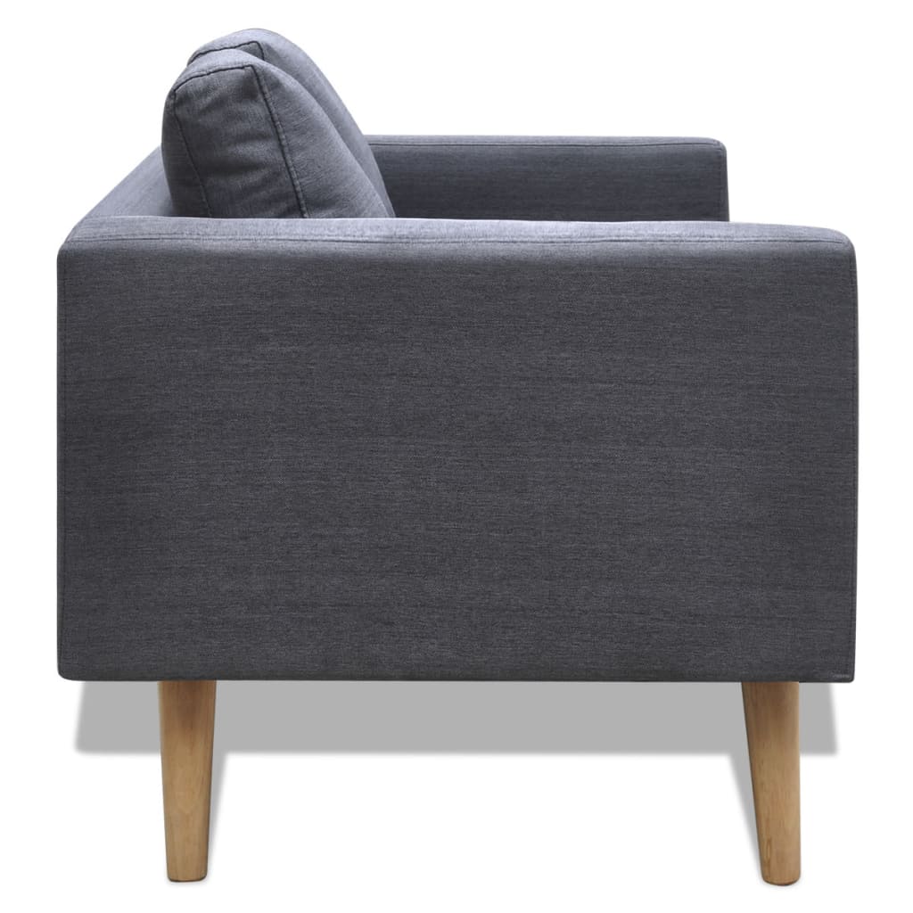 Sofa 2-Seater Fabric Dark Grey - 116×70×73cm