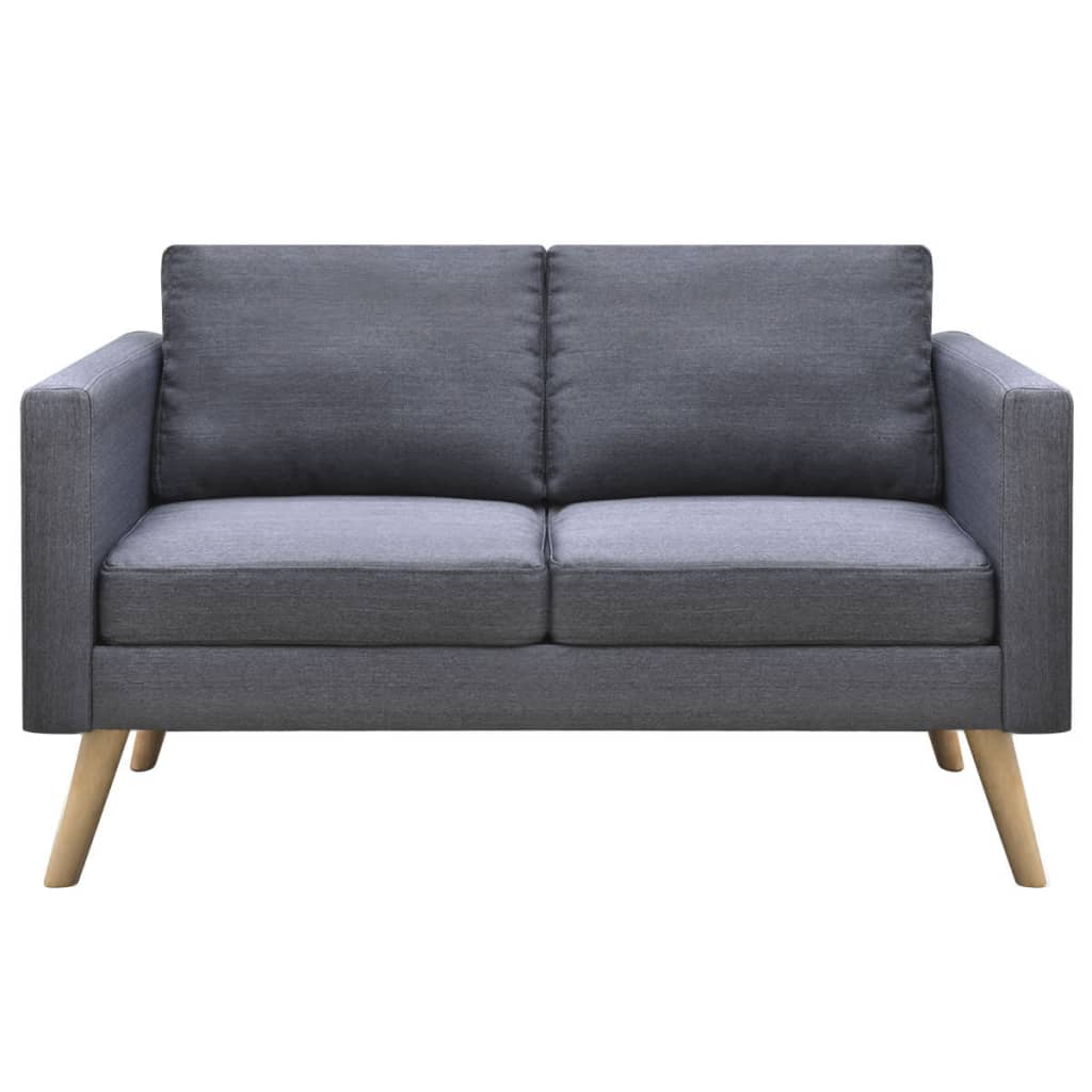 Sofa 2-Seater Fabric Dark Grey - 116×70×73cm