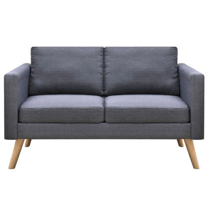 Sofa 2-Seater Fabric Dark Grey - 116×70×73cm
