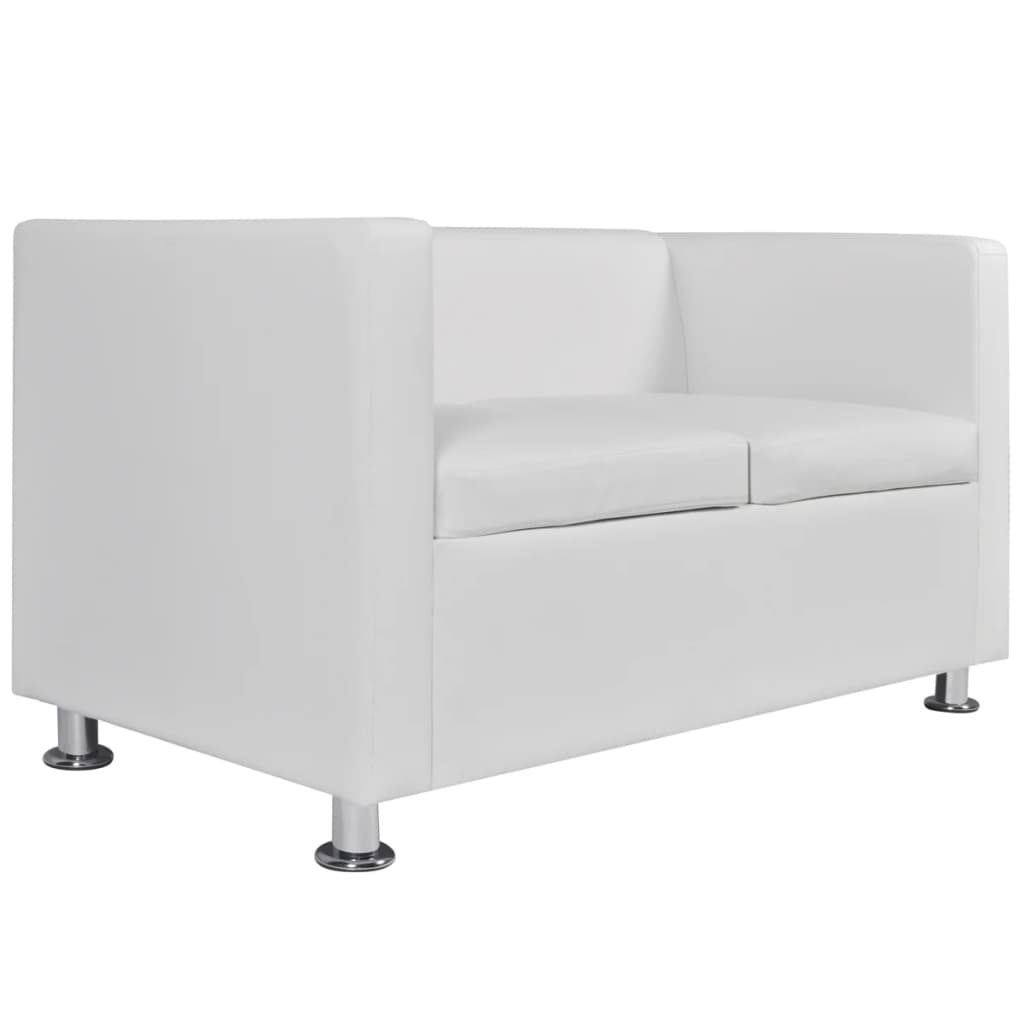 Sofa 2-Seater Artificial Leather White