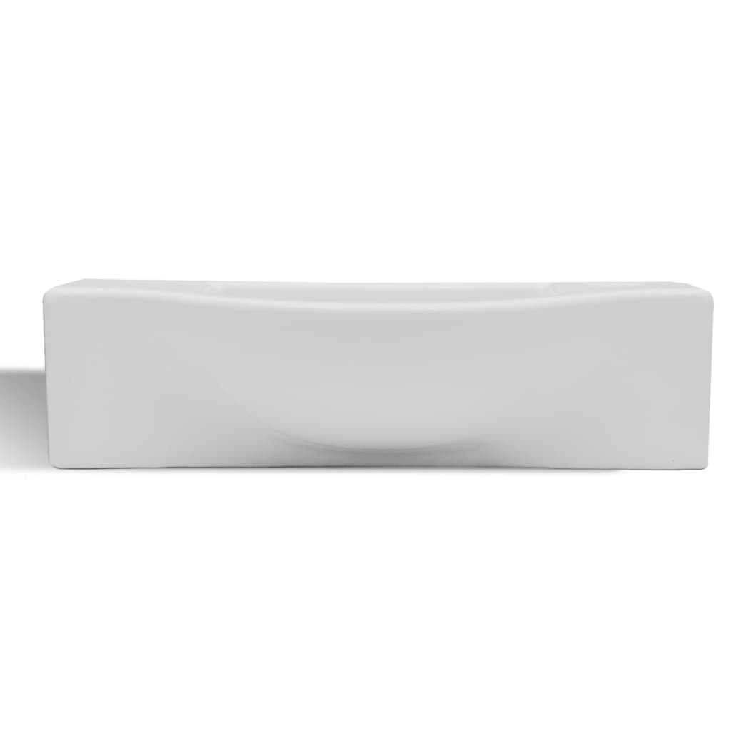 Ceramic Bathroom Sink Basin with Faucet Hole White - 450×250×120mm