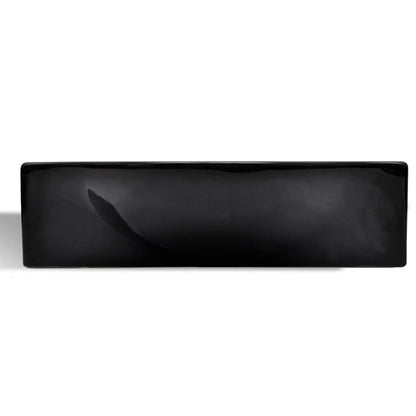 Ceramic Bathroom Sink Basin with Faucet Hole Black - 450×250×120mm
