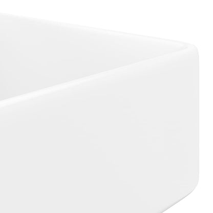 Ceramic Bathroom Sink Basin with Faucet Hole White Square - 480×370×135mm