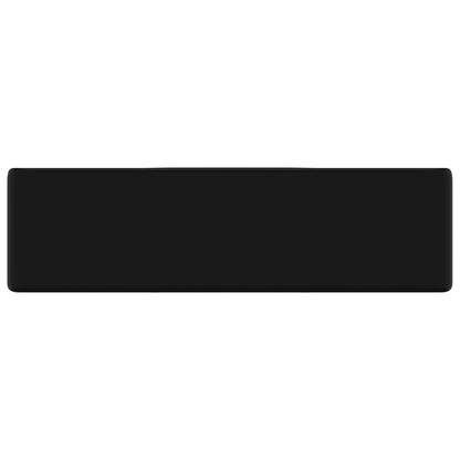 Ceramic Bathroom Sink Basin with Faucet Hole Black Square - 480×370×135mm