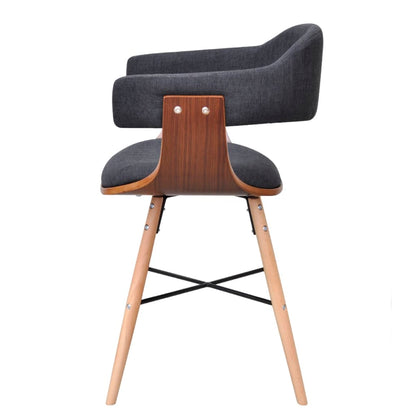 Dining Chairs 6 pcs Dark Grey Bent Wood and Fabric - 53×45×76cm