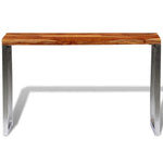 Solid Sheesham Wood Console Table with Steel Leg