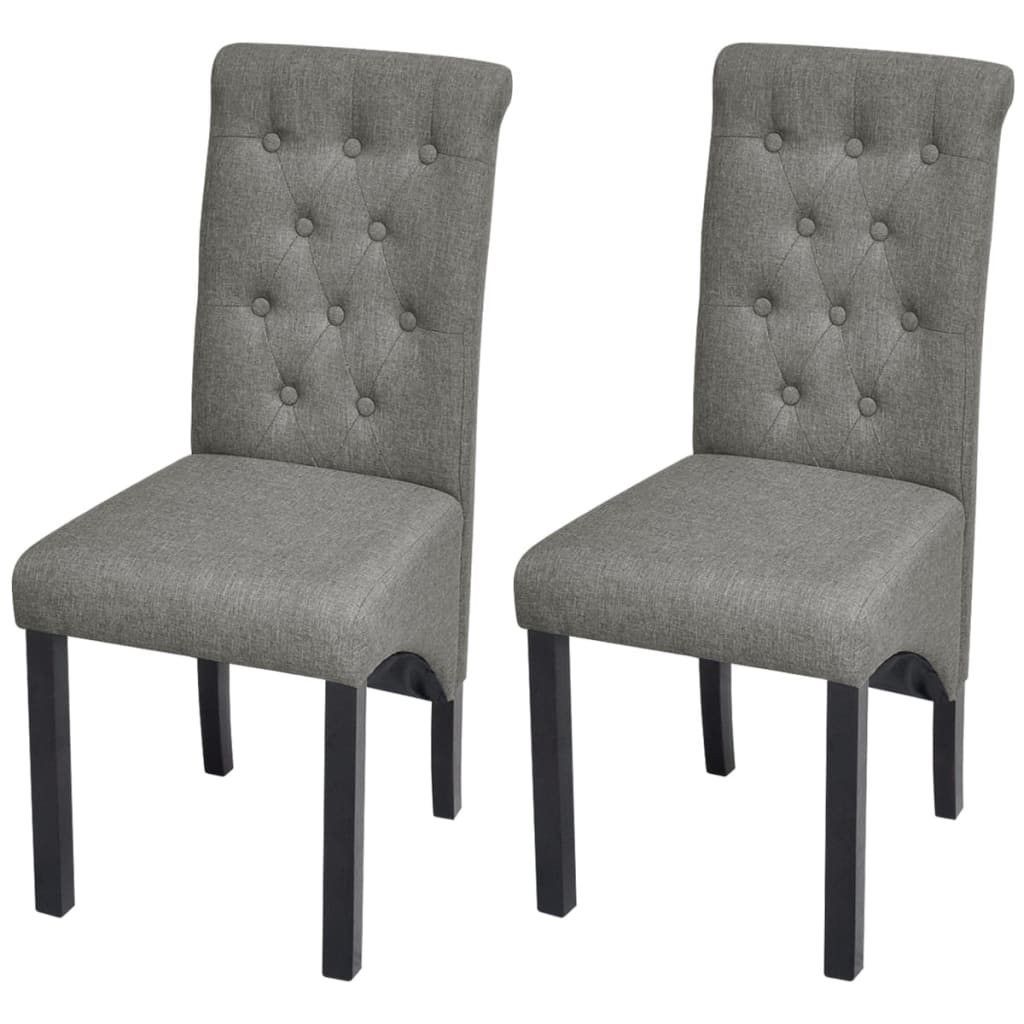Dining Chairs 2 pcs Light Grey Fabric - 42×57×95cm