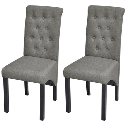 Dining Chairs 2 pcs Light Grey Fabric - 42×57×95cm