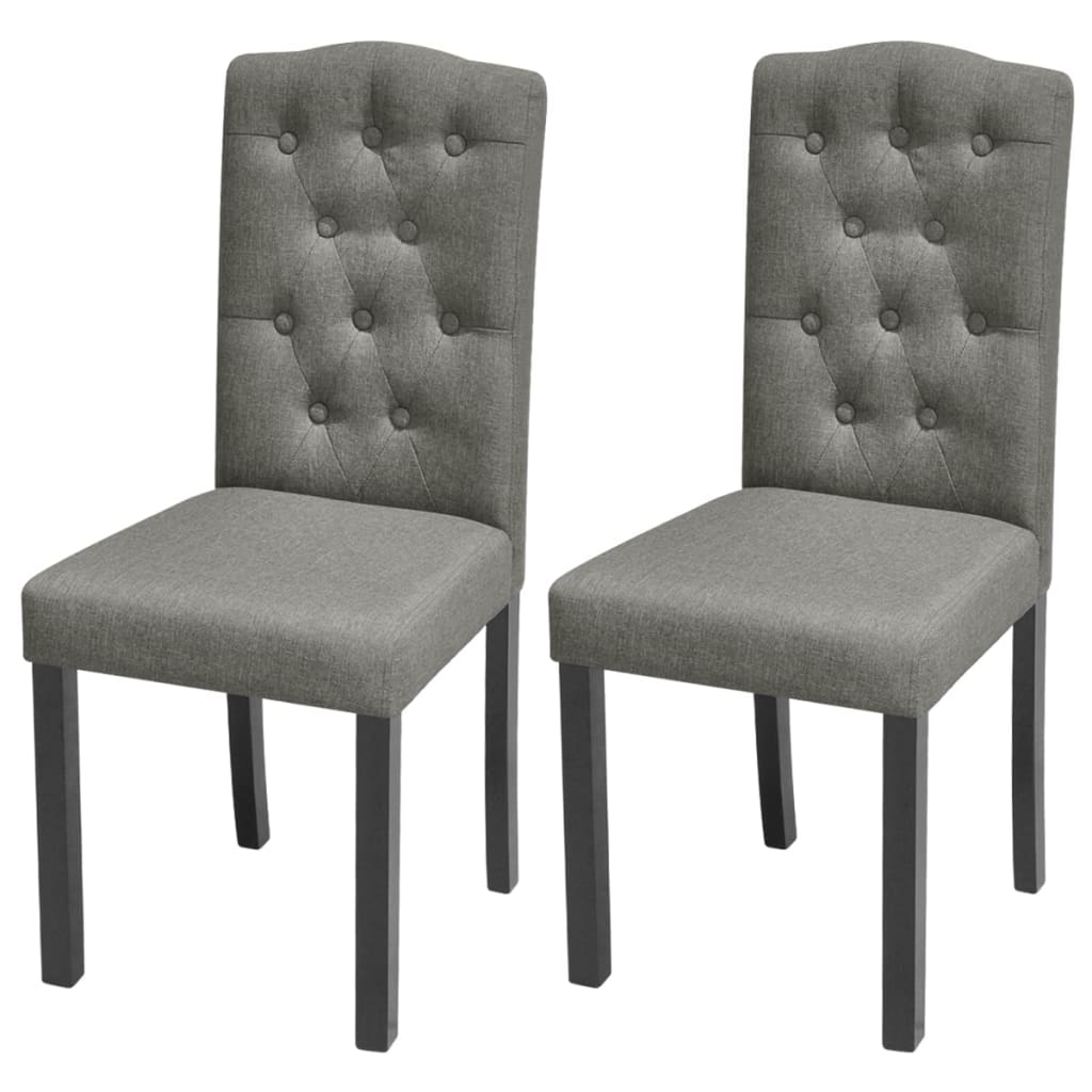 Dining Chairs 2 pcs Light Grey Fabric - 42×51.5×95cm