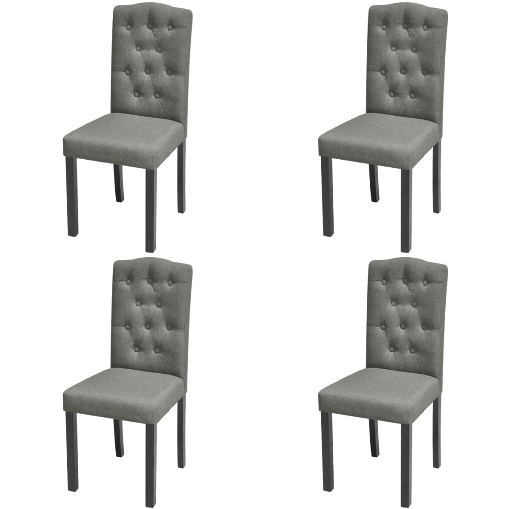 Dining Chairs 4 pcs Light Grey Fabric - 42×51.5×95cm
