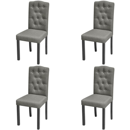 Dining Chairs 4 pcs Light Grey Fabric - 42×51.5×95cm