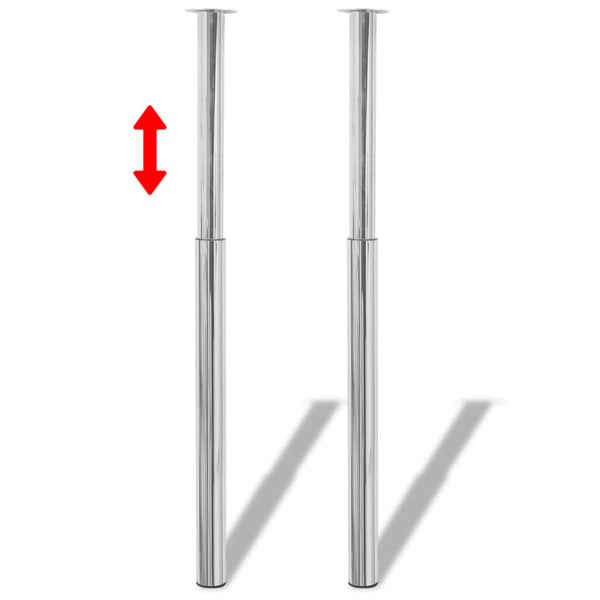  Telescopic Table Legs 2 pcs Chrome 710 mm-1100 mm