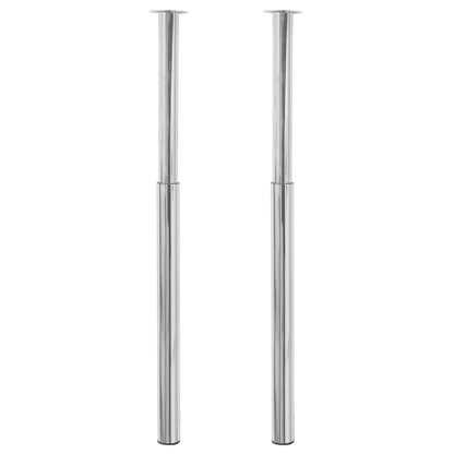 Telescopic Table Legs 2 pcs Chrome 710 mm-1100 mm