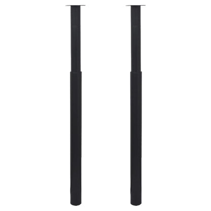 Telescopic Table Legs 2 pcs Black 710 mm-1100 mm