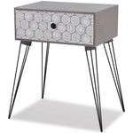 Nightstand with 1 Drawer Rectangular Grey